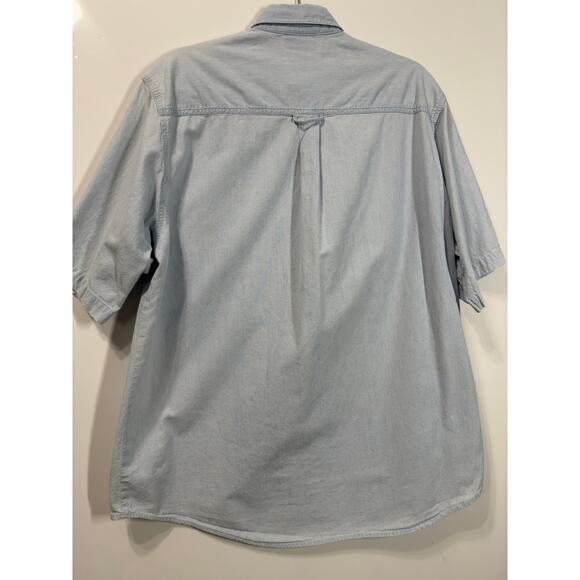 UF College Sportswear Cliff Eagle Button Up Short Sleeve Logo Patch Men's Large - Picture 9 of 11